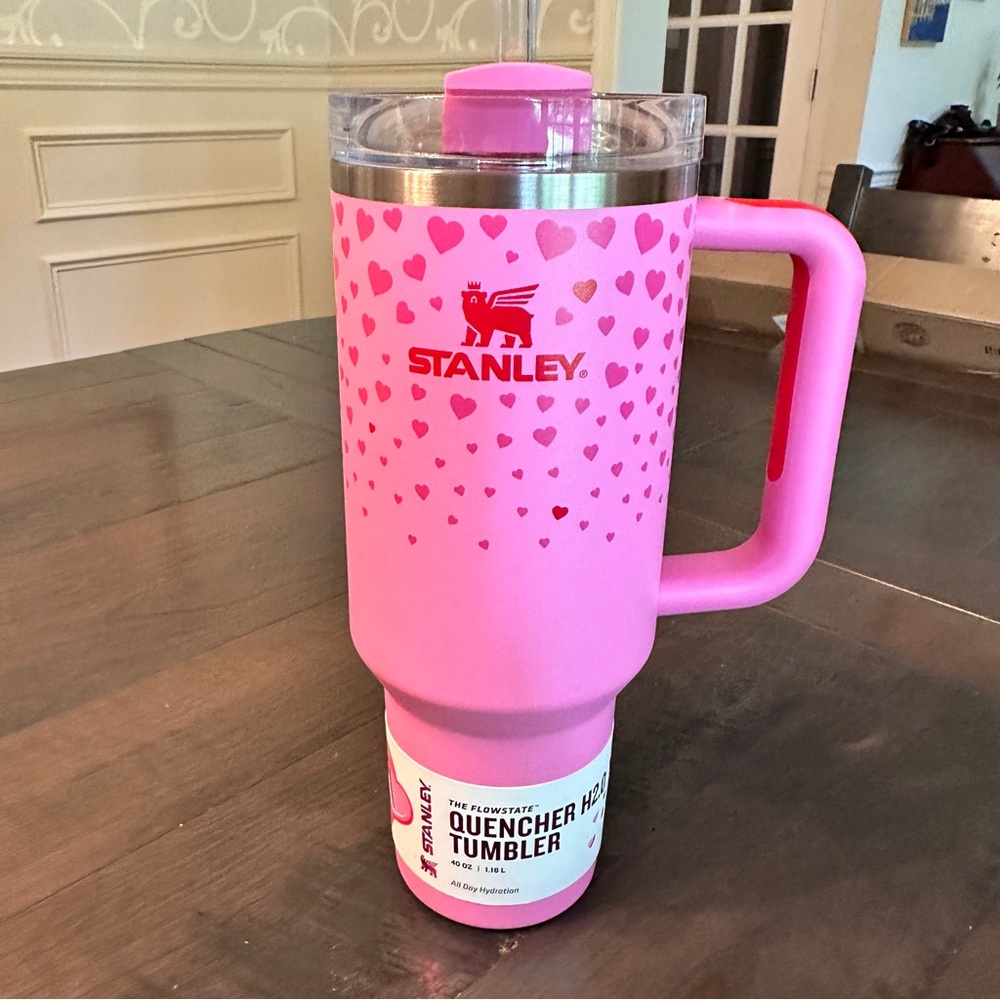 Stanley Heart Pattern Pink Tumbler